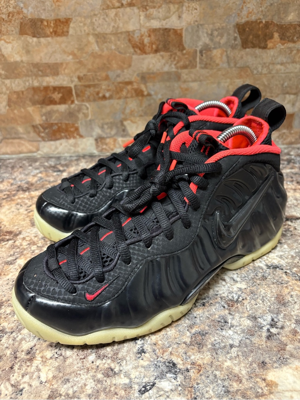 Nike Air Foamposite Pro Prm YZY Solar Red Black Size 8